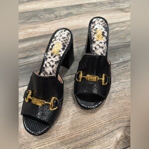 Cavalli Class by Roberto Cavalli Black Heels with Gold Detailing